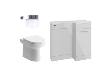 900mm Levanto L Shape Bathroom Furniture Set – Gloss Powder Grey