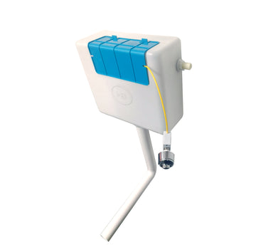 Concealed Cistern with Chrome Round Push Button – Side Inlet