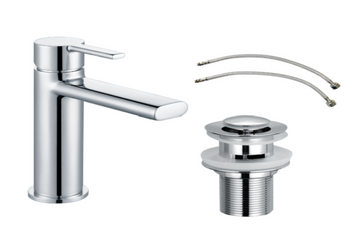 Kinetic Chrome Mono Basin Mixer Tap with Chrome Slotted Waste