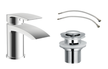 Bramhall Chrome Mono Basin Mixer Tap with Chrome Slotted Waste
