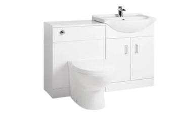 Radius Gloss White 2 Door Vanity Unit & Toilet Suite