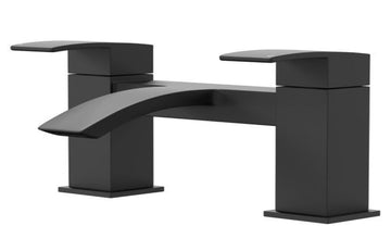 Vega Square Matt Black Bath Filler Tap