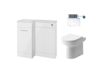 900mm Levanto L Shape Bathroom Furniture Set – Gloss Polar White