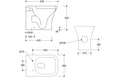 Technical drawing of a TOILET with dimensions