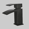 Black faucet on a white background
