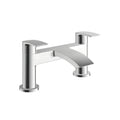 Chrome bath faucet on a white background