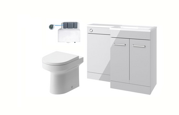 1100mm Levanto L-Shaped  Furniture Set - Powder Grey Gloss