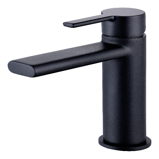 Black faucet on a white background