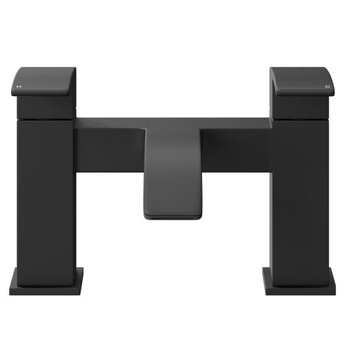 Vega Square Matt Black Bath Filler Tap