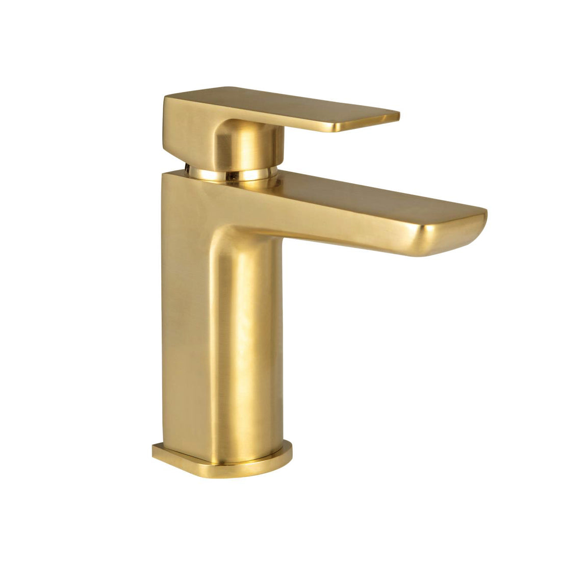Gold faucet on a white background